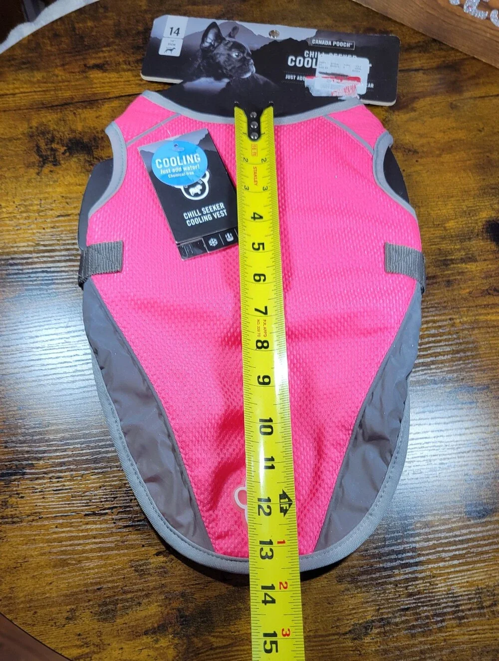 Canada Pooch Chill Seeker Cooling Vest - Hot Pink & Gray